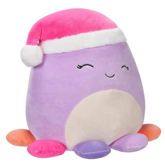 Holiday Christmas Squishmallows Beula the Octopus Santa Hat 12" Stuffed Plush - Picture 6 of 8